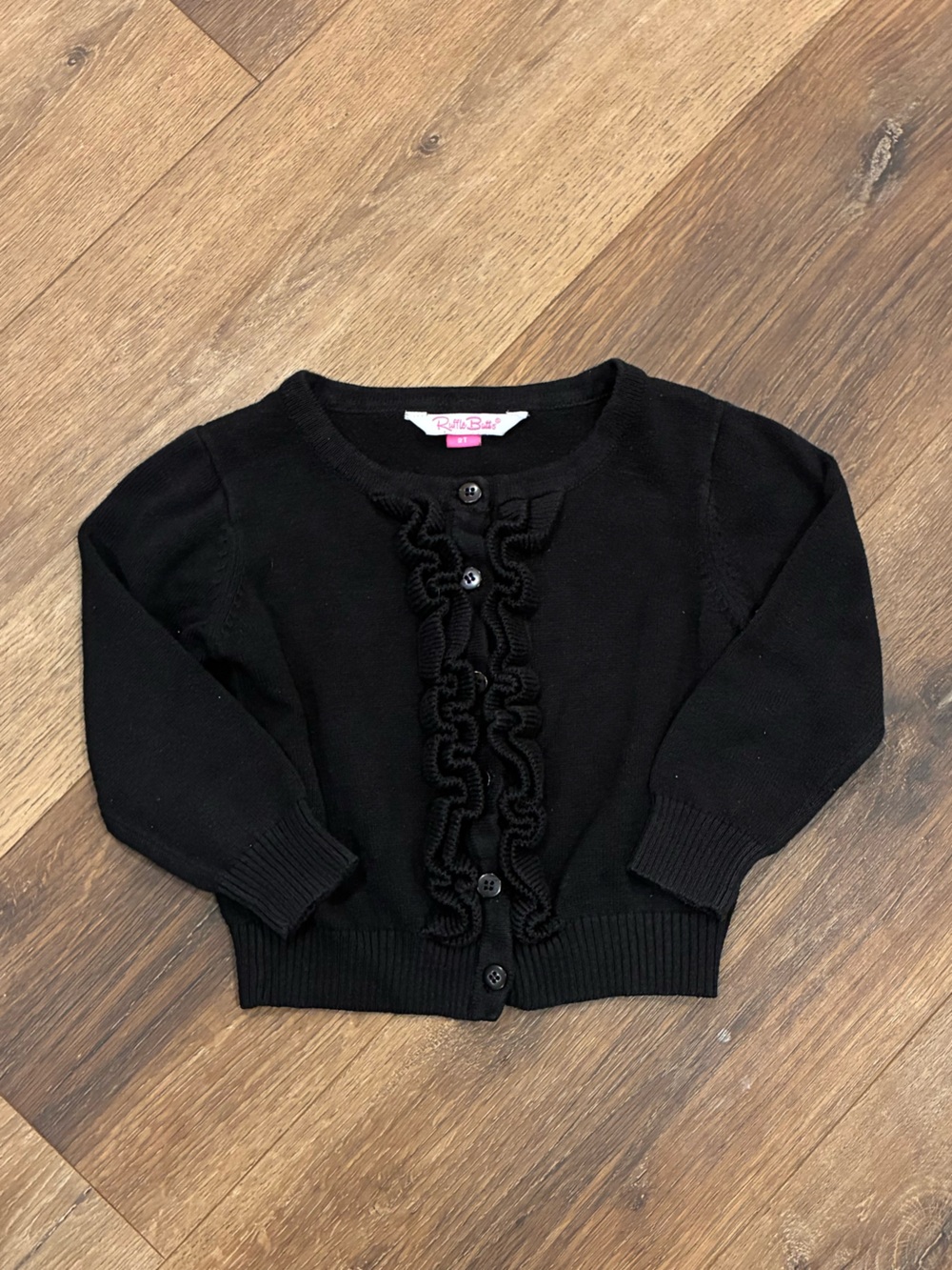 Ruffle Butts Black Ruffle Sweater Cardigan Jacket Knit 2T